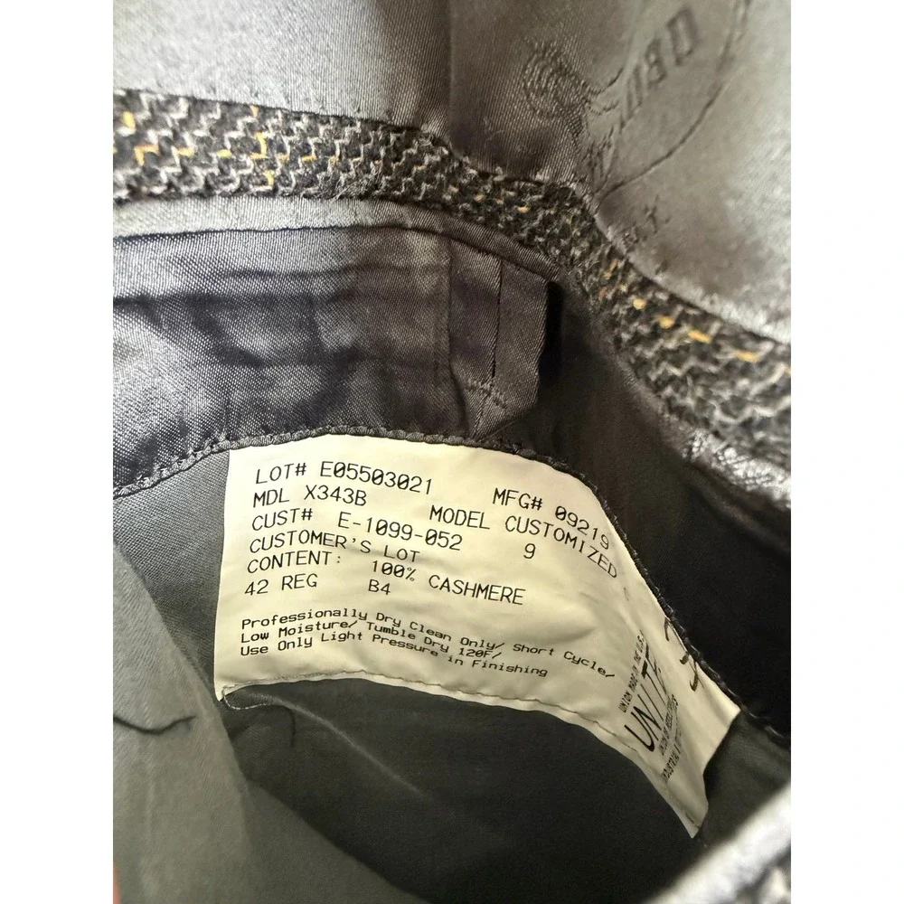 Hickey Freeman 100% Cashmere‎ Sport Coat 42R Charcoal Grey Tweed Blazer X343B